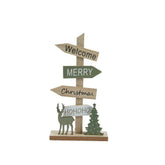 Decoris Plywood Signboard with Reindeer and Tree 29cm - Natural/Green